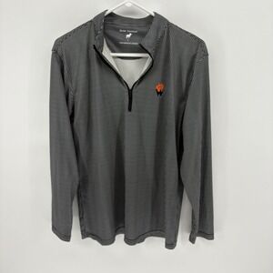 Horn Legend Performance Luxury Quarter Zip Pullover Mens L Micro Gingham Golf